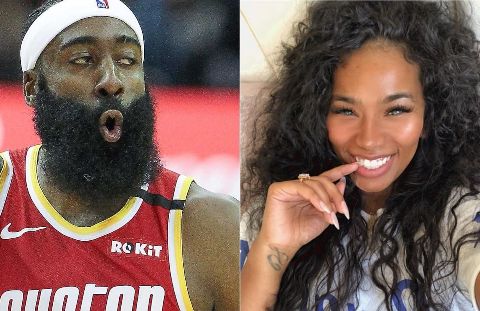 James Harden in left and his girlfriend Gail Golden in right.